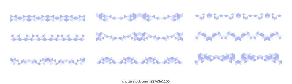 Horizontal Triangles Border Vector Set