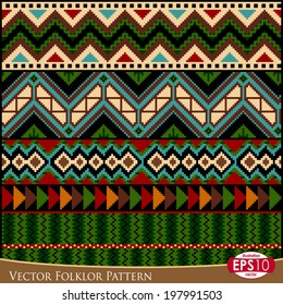 Horizontal tribal patterns in pixel art style.