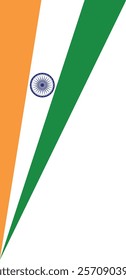 A horizontal tricolor of saffron white and green with a 24-spoke navy-blue Ashoka Chakra at its center representing courage peace and growth