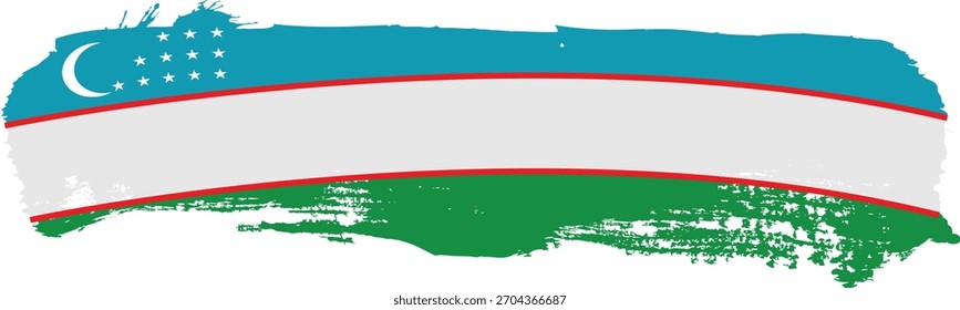 bandeira de pincel horizontal do Uzbequistão, ilustração vetorial em um fundo branco