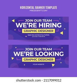 Horizontal vacancy web banner template retro gradients colorful abstract blurry