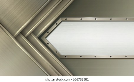 Horizontal vector background with metal plates and with place for text.