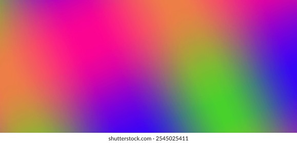 Horizontal vector background in neon colors. Smooth gradient transitions in bright colors with a blurry effect.