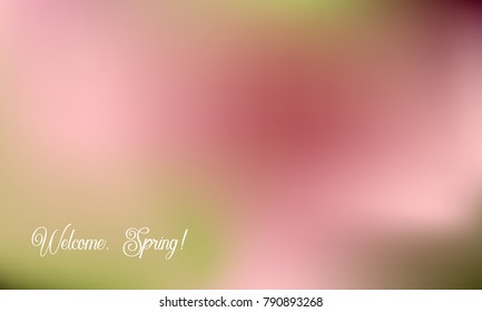 Horizontal vector banner with bright spring colors. Spring background design.