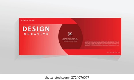 Horizontal vector banner template for social media and web, horizontal banner for cover header, promotion banner tempalate for digital product and services, abstract red colour web banner. eps 10