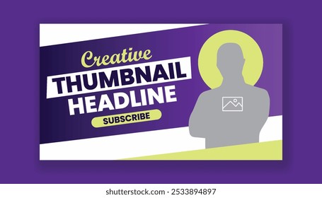 Horizontal vector banner template for YouTube video thumbnail cover design and promotional corporate business marketing website banner design suitable for social media cover header template design