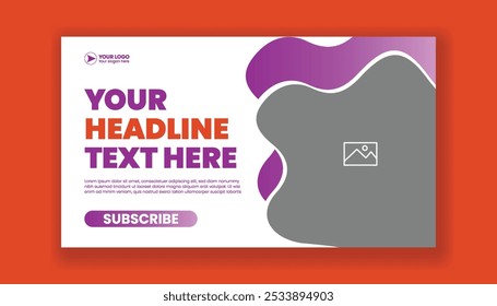 Horizontal vector banner template for YouTube video thumbnail cover design and promotional corporate business marketing website banner design suitable for social media cover header template design