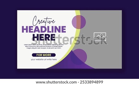 Horizontal vector banner template for YouTube video thumbnail cover design and promotional corporate business marketing website banner design suitable for social media cover header template design