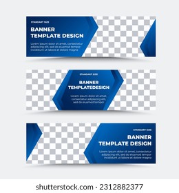 Horizontal vector banner templates in blue