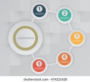 Horizontal vector chart template with infographics elements 