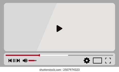horizontal vector graphics video player on screen. Online streaming service player. screen view stop movies in internet