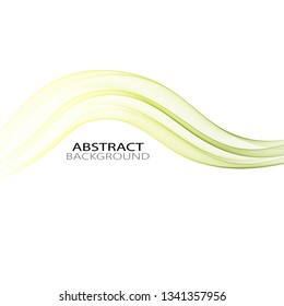 
Horizontal vector green color wave on a white background