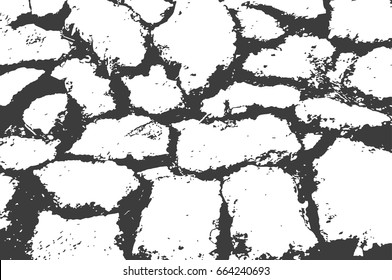 the horizontal vector grunge texture. cracks on the surface of the desert. illustration for your design