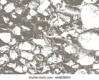 the horizontal vector grunge texture. the old stones on the ground. transparent background. background illustration for your design