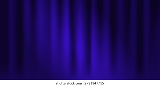 Horizontal vector illustration of navi blue theatrical curtain. Suitable for posters, banners, presentations, and event graphics. Copy space.