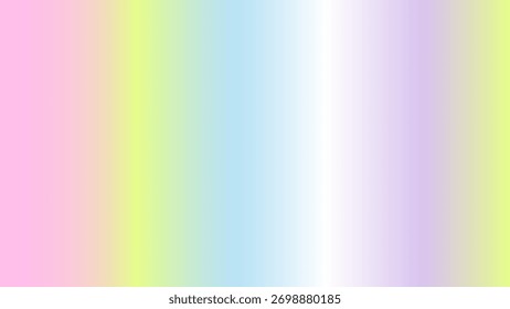 Plano de fundo do gradiente do arco-íris do vetor horizontal em tons pastel. Perfeito para cartazes, convites, embalagens, mídias sociais, cartões de visita, modelos e desenhos festivos.