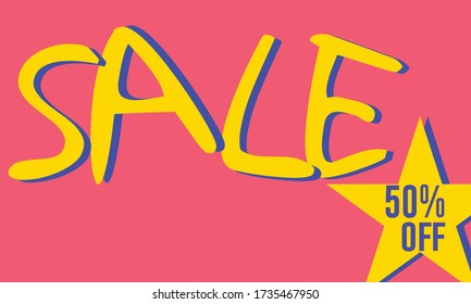Vector horizontal a la venta con signo de apagado del 50 %.