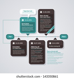 Horizontal vector timeline in retro style. EPS10.