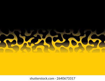 Horizontal Vector transition from black to yellow. Abstract Pattern on the skin of an animal, reptile, fish. Striped vector background of thin lines for covers, posters. packaging. Camouflage. Predato
