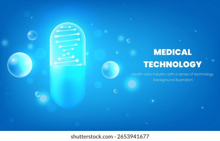 Horizontale Version der Technologie Sinn Healthcare Illustration Genmedizin