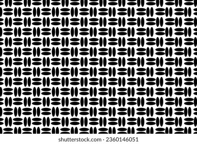 horizontal and vertical black ovals used as a backdrop Tile floor wall ceiling clothes wallpaper pattern on the table soles shoes socks hats bracelets bags ties gloves