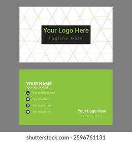 Horizontal and vertical layout. Vector illustration, Business card design template, Clean professional business card template, Modern shape with abstract black, Double-sided creative business card 