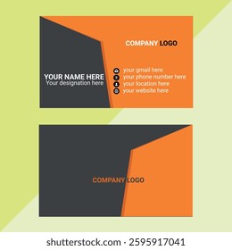 Horizontal and vertical layout.vector illustration, business card design template,clean professional business card template,Modern shape with abstract black, double sided creative business card templa