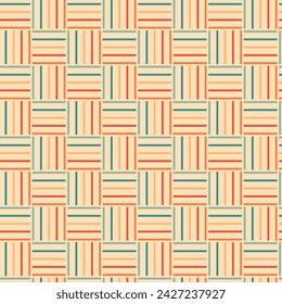 Horizontal and vertical lines in shades of retro orange and blue