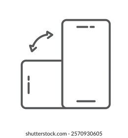 Horizontal and vertical phone screen, - vector, icon.