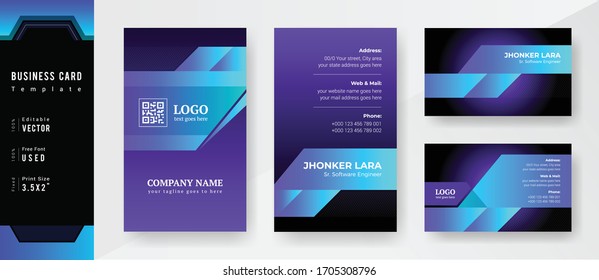 Horizontal & Vertical Professional business card Template Design.