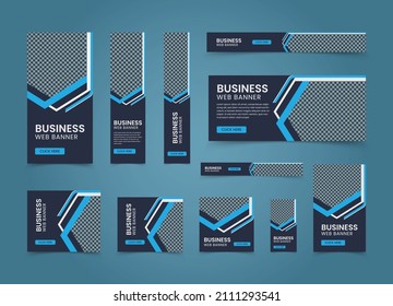  horizontal and vertical web banner template set design