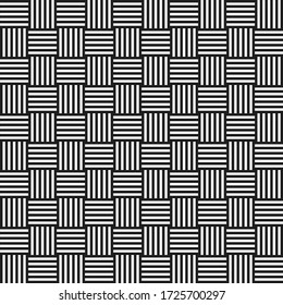 Horizontal and vertical white lines on black design.