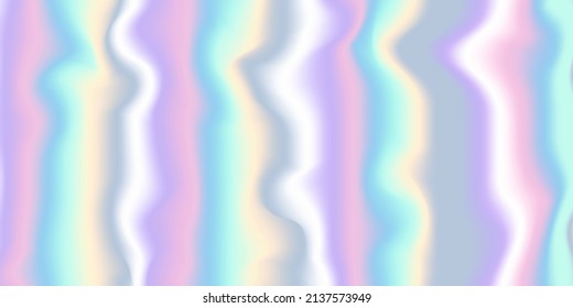 Fondo del efecto holográfico vibrante horizontal. Resumen del Patrón Pastel Arcoiris. Fondo Holográfico De La Decoración Deslumbrante. Diseño moderno de fondo de escritorio. Ilustración vectorial.