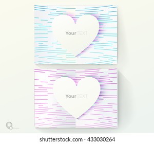 Horizontal Video Noise and Glith Textured Valentines Day Style A4 or A3 Size Pages Mock Up for Your Modern Flyer Concept