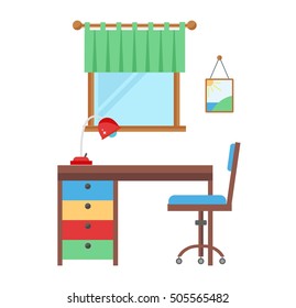 Horizontal view of cozy baby room decor