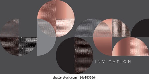 Horizontal vintage 70s geometric header template. Lux and business vibes laconic festive vector design element for card, header, invitation, poster, social media, post publication.
