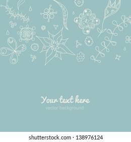 Horizontal vintage background. Floral pattern