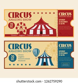 Horizontal vintage circus ticket