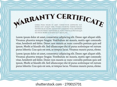 Plantilla de certificado de garantía horizontal
