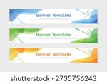 Horizontal Wave Background Banner Template