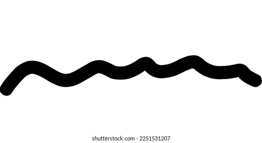 Horizontal wavy line vector isolated on white background.