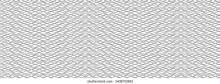 horizontal wavy lines curved effect monochrome black isolated on white empty blank header banner template vector background no people nobody repeating design element