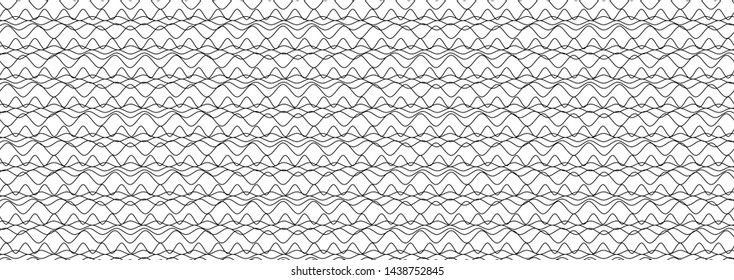 horizontal wavy lines curved effect monochrome black isolated on white empty blank header banner template vector background no people nobody repeating design element