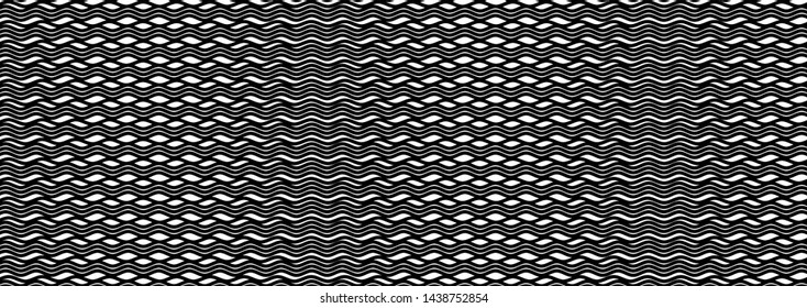 horizontal wavy lines curved effect monochrome black isolated on white empty blank header banner template vector background no people nobody repeating design element