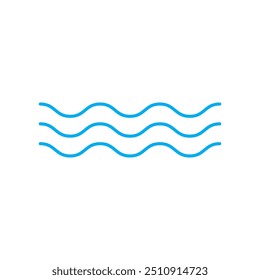 Horizontal wavy lines icon . Simple undulate borders.