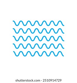 Horizontal wavy lines icon . Simple undulate borders.