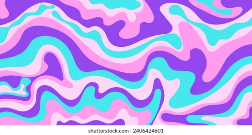 Horizontal wavy psychedelic background. Vector illustration