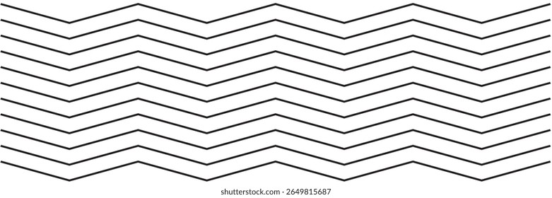 Horizontal wavy zigzag lines. Gray abstract pattern. Flat vector illustration isolated on white background.