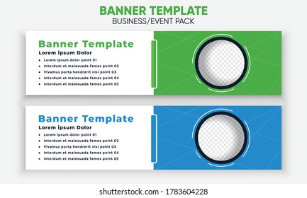 Horizontal Web banner design background or header Templates.