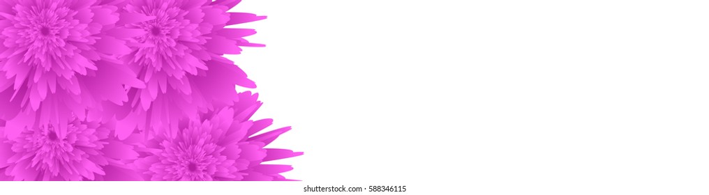 Horizontal web banner with floral insert. vector illustration.  